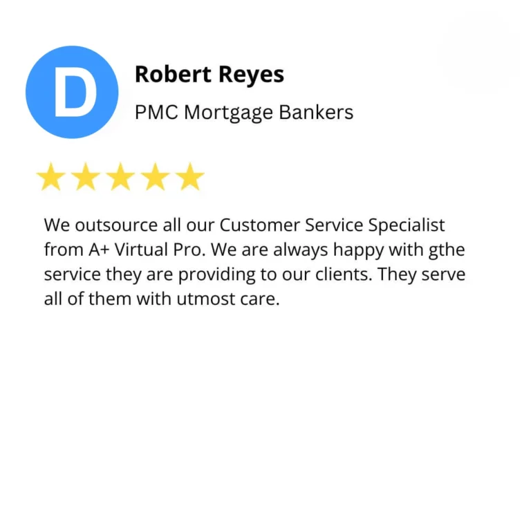 Robert Reyes virtual customer service.